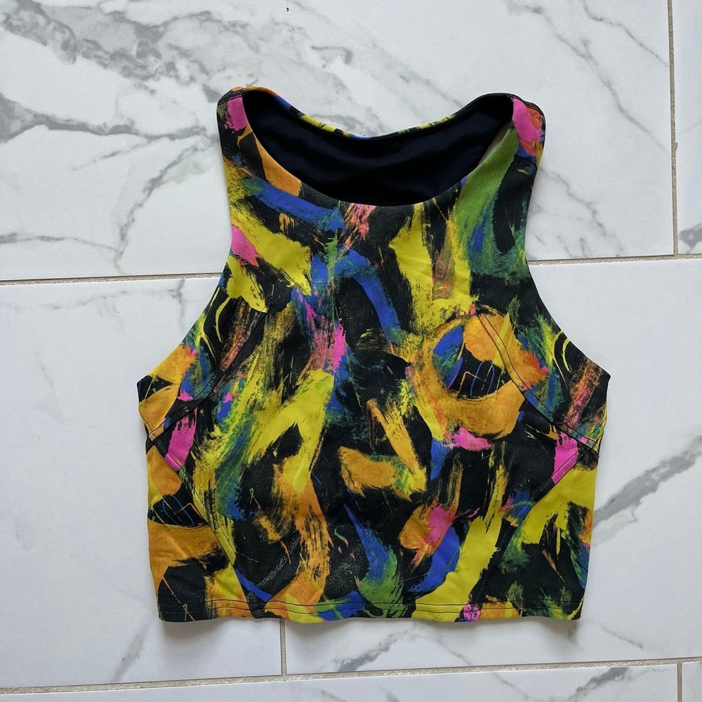 Lululemon Wunder Train Racerback Tank Top in Undertone Black Multi Sz 6